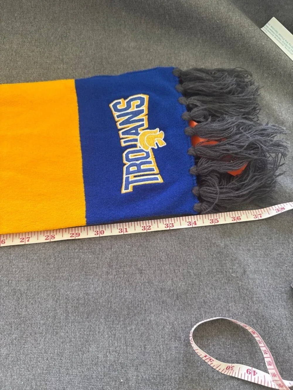 Trojans Blue & Gold University Striped Knit Scarf Fringe Pukka Sports
